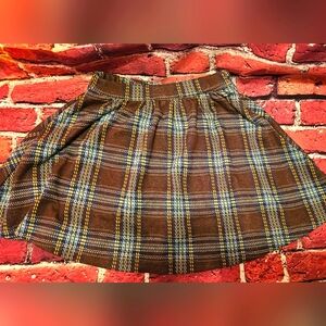 Girls Lands End‎ knit plaid skort NWT size 6X
